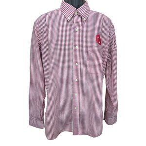 Oklahoma Sooners Antigua Crimson Plaid Long Sleeve Button-Up Shirt Large
